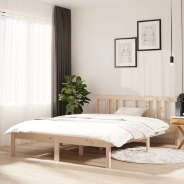 Solid Wood Bed Frame 120x190 cm - Small Double | Hipo Market