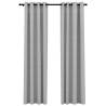 Linen-Look Blackout Curtains - 2pcs Grey 140x225cm