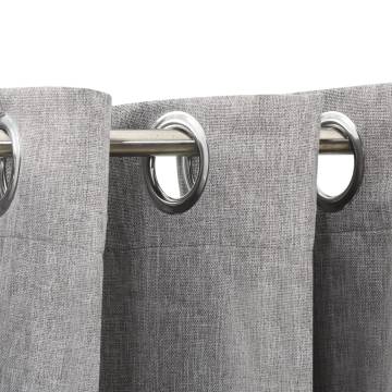 Linen-Look Blackout Curtains - 2pcs Grey 140x225cm