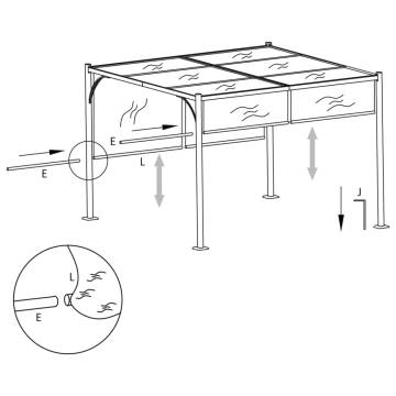 Garden Pergola with Retractable Roof - 3x3 m Taupe