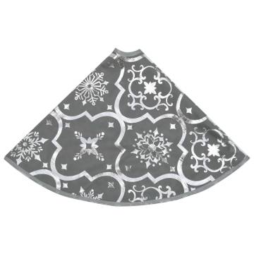 Luxury Christmas Tree Skirt with Sock - Grey 90 cm