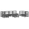 8 Piece Garden Lounge Set - Grey Solid Pine Wood