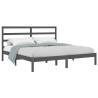 Grey Solid Wood Bed Frame 180x200 cm - Super King Size