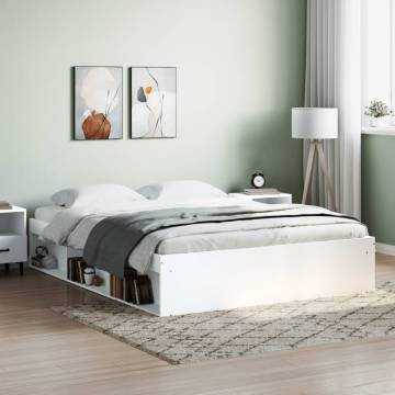 Modern White Bed Frame 140x200 cm | Durable & Stylish