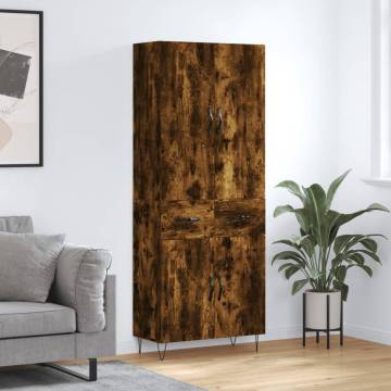 Elegant Smoked Oak Highboard - Stylish Storage Solution