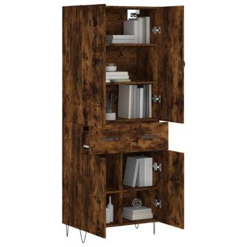 Elegant Smoked Oak Highboard - Stylish Storage Solution