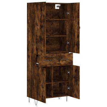 Elegant Smoked Oak Highboard - Stylish Storage Solution