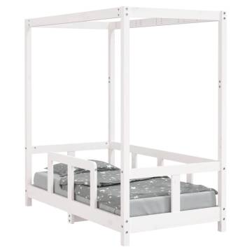 Kids Bed Frame White 70x140 cm - Solid Wood Pine | HipoMarket