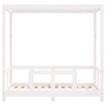 Kids Bed Frame White 70x140 cm - Solid Wood Pine | HipoMarket