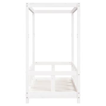 Kids Bed Frame White 70x140 cm - Solid Wood Pine | HipoMarket