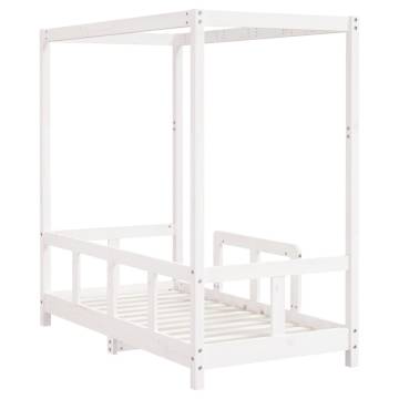 Kids Bed Frame White 70x140 cm - Solid Wood Pine | HipoMarket