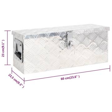 Storage Box Silver 60x23.5x23 cm Aluminium - Durable & Practical