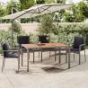 Garden Table with Wooden Top Grey Poly Rattan&Solid Wood Acacia Colour grey Size 150 x 90 x 75 cm Quantity in Package 1 Material solid acacia wood 