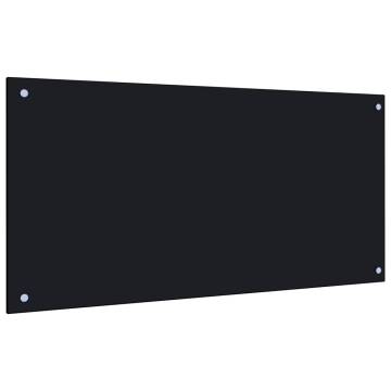 Black Tempered Glass Kitchen Backsplash - 100x50 cm | HipoMarket