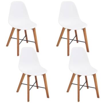 Chair Seats (4 pcs) - Durable White Plastic for Dining