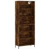 Highboard Smoked Oak - Modern Engineered Wood Storage Cabinet