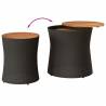 Stylish Garden Side Tables Set - 2 pcs in Black Poly Rattan