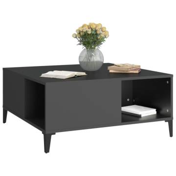 Stylish Black Coffee Table - 80x80x36.5 cm | HipoMarket