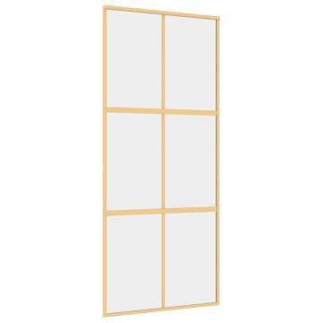 Gold Sliding Door 90x205 cm - Clear ESG Glass & Aluminium