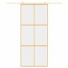 Gold Sliding Door 90x205 cm - Clear ESG Glass & Aluminium