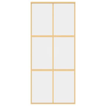 Gold Sliding Door 90x205 cm - Clear ESG Glass & Aluminium