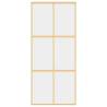 Gold Sliding Door 90x205 cm - Clear ESG Glass & Aluminium