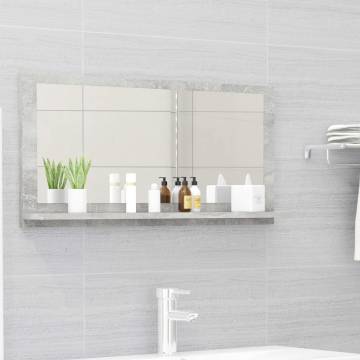 Concrete Grey Bathroom Mirror | 80x10.5x37 cm | Hipomarket