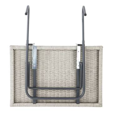 HI Folding Balcony Table - Grey Wicker Look 60x40 cm