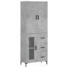 Stylish Highboard Concrete Grey - 69.5x34x180 cm