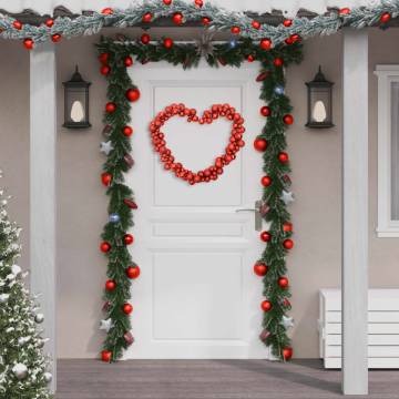 Red Christmas Balls Garland 175 cm | Shatterproof Design