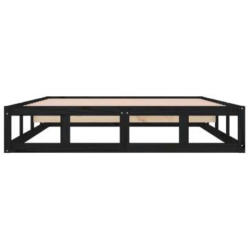 Black King Size Bed Frame 150x200 cm - Solid Wood Design