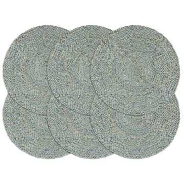 6 pcs Olive Green Round Jute Placemats - Unique Kitchen Décor