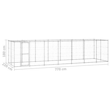 Outdoor Dog Kennel Galvanised Steel - Safe & Spacious | HipoMarket