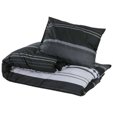 Duvet Cover Set Black and White 200x220 cm Cotton | HipoMarket