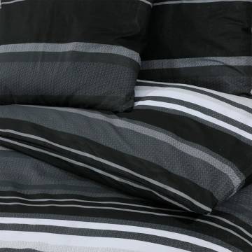 Duvet Cover Set Black and White 200x220 cm Cotton | HipoMarket