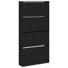 Shoe Cabinet with 4 Flip-Drawers - Black - 80x21x163.5 cm