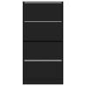 Shoe Cabinet with 4 Flip-Drawers - Black - 80x21x163.5 cm