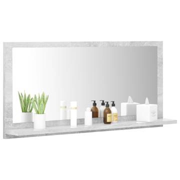 Concrete Grey Bathroom Mirror | 80x10.5x37 cm | Hipomarket