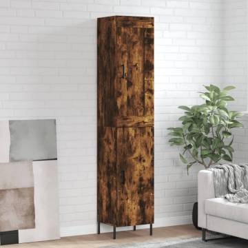 Elegant Smoked Oak Highboard | Engineered Wood Furniture