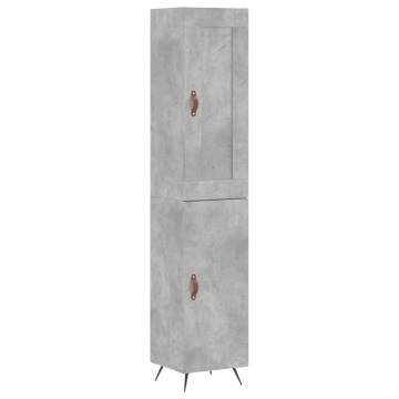 Stylish Highboard Concrete Grey - 34.5x34x180 cm | HiPoMarket