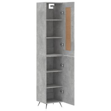 Stylish Highboard Concrete Grey - 34.5x34x180 cm | HiPoMarket