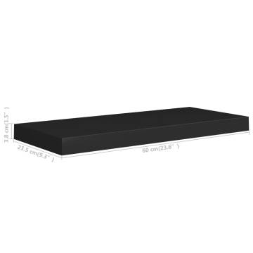 Stylish Floating Wall Shelves - Set of 4 in Black - HipoMarket