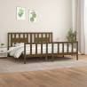 Bed Frame with Headboard Honey Brown Solid Wood Pine 200x200 cm Colour honey brown Size 200 x 200 cm 