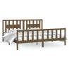 Honey Brown Pine Bed Frame with Headboard - 200x200 cm