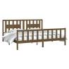 Honey Brown Pine Bed Frame with Headboard - 200x200 cm