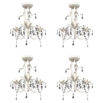 Elegant Crystal Pendant Ceiling Lamp Chandeliers - 4 pcs