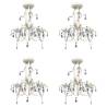 Crystal Pendant Ceiling Lamp Chandeliers 4 pcs Elegant White Quantity in Package 4 Bulb Quantity 1 