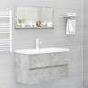 Concrete Grey Bathroom Mirror | 80x10.5x37 cm | Hipomarket