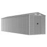 Light Grey Garden Shed - 191x810x198 cm Galvanised Steel