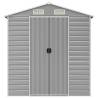 Light Grey Garden Shed - 191x810x198 cm Galvanised Steel